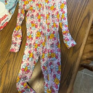Baby/Toddler Pink pooh bear Floral Zip-Front One-Piece Pajamas bamboo